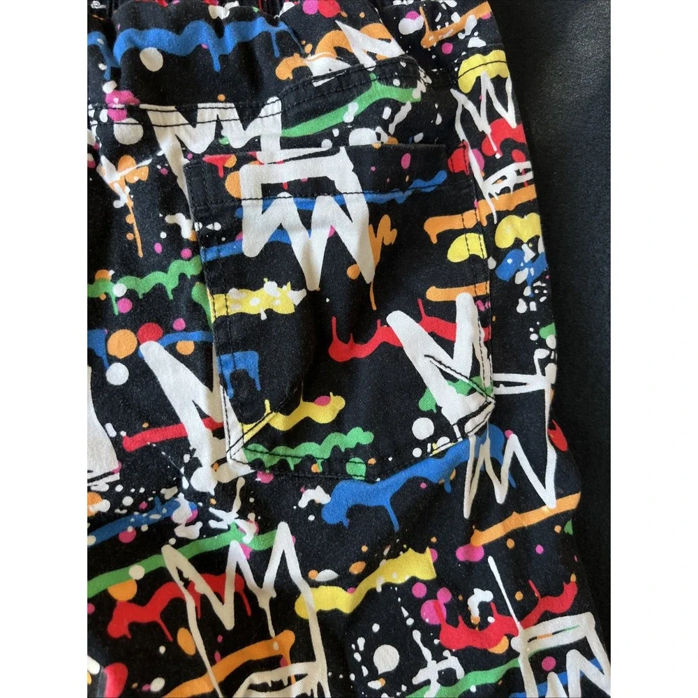 Fresh Prince of Bel-Air Shorts Mens L Stretch Twill Grafitti‎ 90s All Over Print